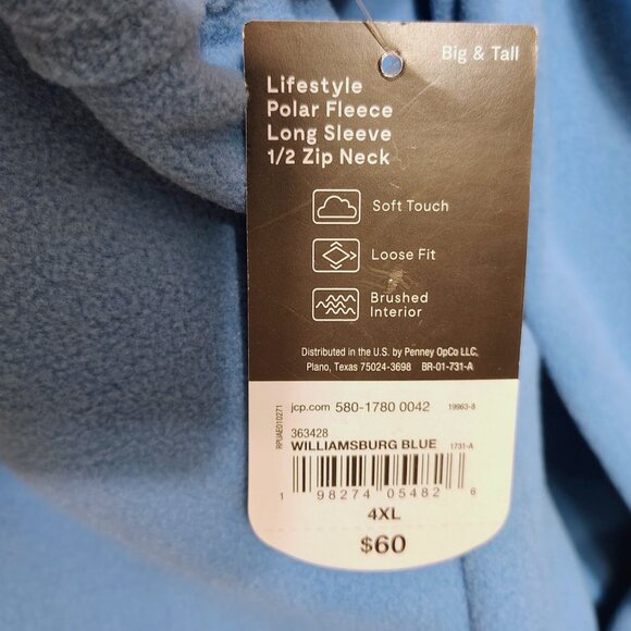 Xersion Big & Tall Fleece Set Williamsburg Blue  4XL Pullover + Sweatpants Set - Picture 10 of 11